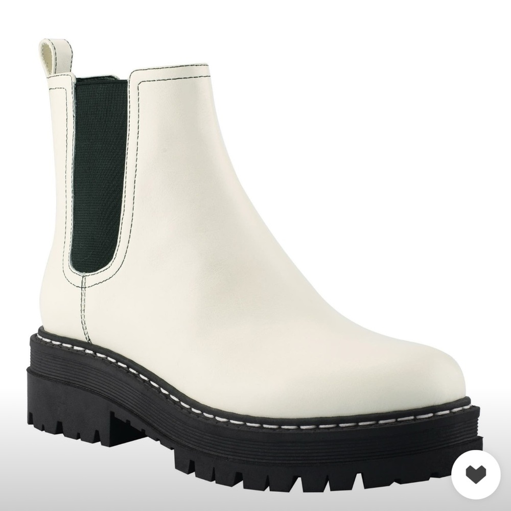 Marc fisher padmia lug boots in ivory
